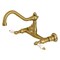 Kingston Brass KS3247PL Two-Handle Wall Mount Bathroom Faucet, Brushed Brass KS3247PL - alternate 1